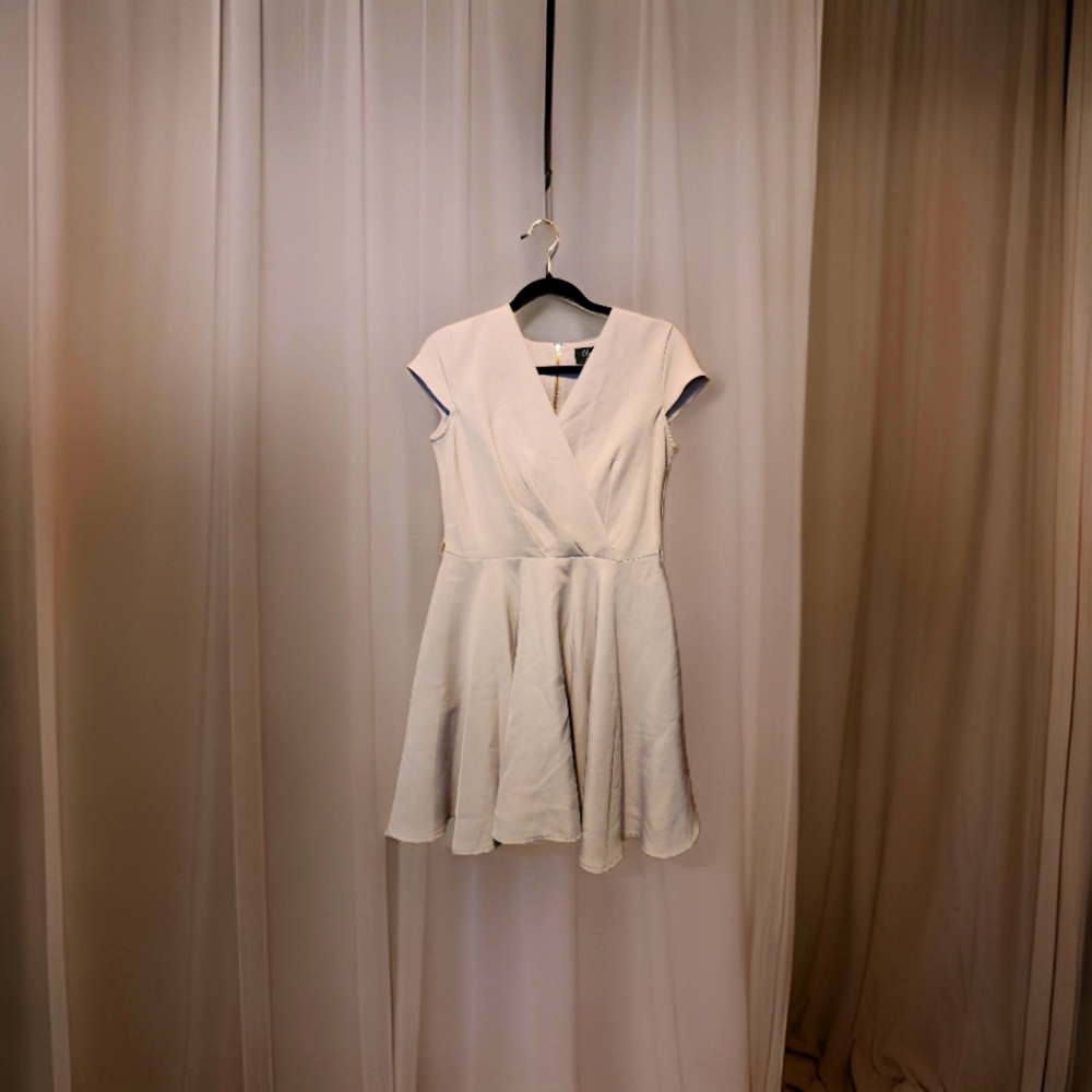 Closet curves brand. light grey/lilac dress. size 12